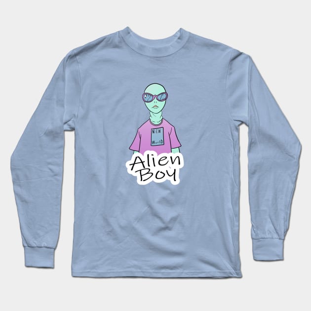 alien boy Long Sleeve T-Shirt by PowerSurgeX1